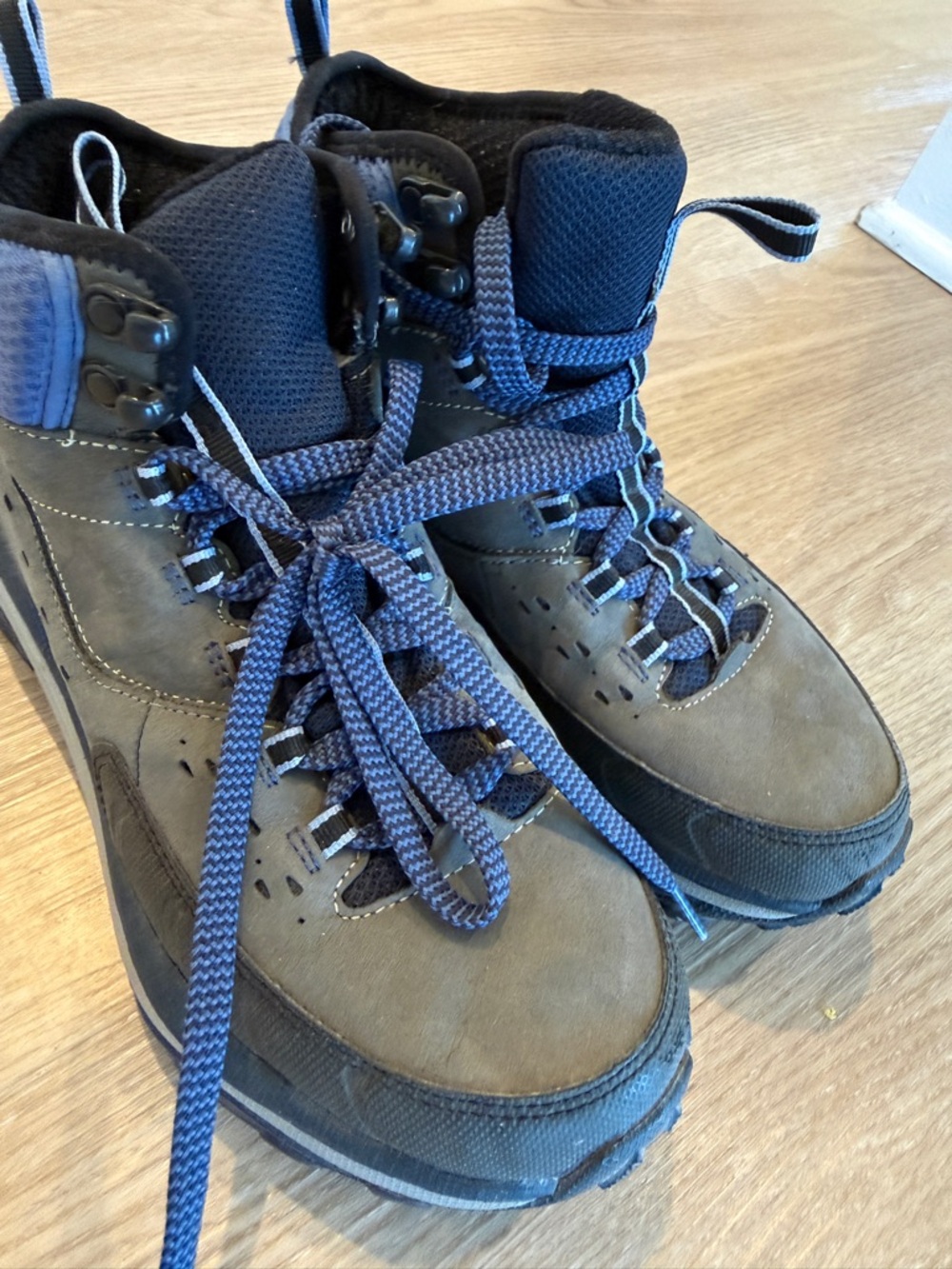 Hoka One One Women's Brown and Blue Hiking Boots